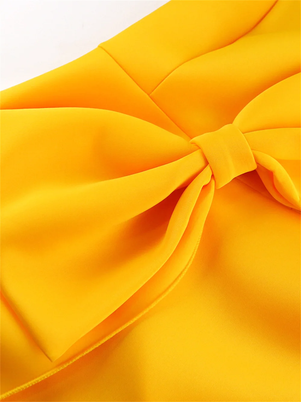 Romans Yellow Party Dress Strapless Short Evening Dress 2022 Bow Women Dress Tea Length Prom Dress Robe Wedding Party Dress