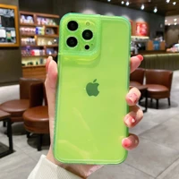 clear pure color phone case for iphone 13 12 11 pro max xr x xs max 7 8 plus se shockproof soft tpu gliter edge case phone cover