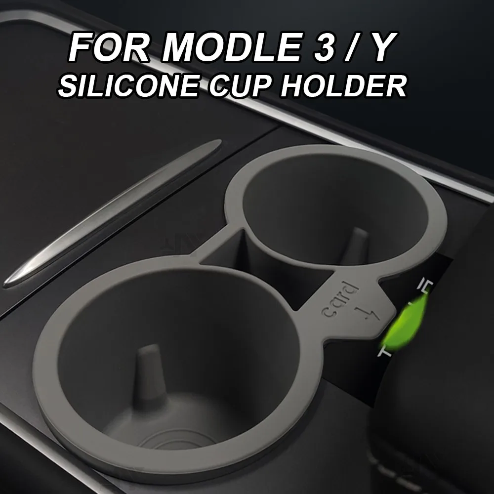 

Silicone Cup Storage Box For Tesla Model 3 Model Y 2021 2022 Center Armrest Hidden Box Cup Holder Organizer Car Box Accessories