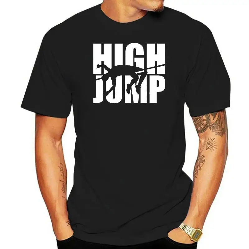 

Sports man's T-shirt High Jump Athlete 100% Cotton for Men O Neck Tops Male Fashion Summer Paried tshirt men