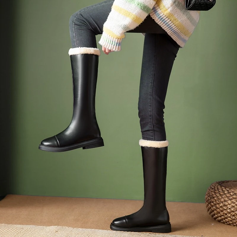 Winter Warm Snow Boots Thick Platform Female Shoes Fur Plush Ladies Long Boot Soft PU Comfort  Women Thigh High Boot New Fashion