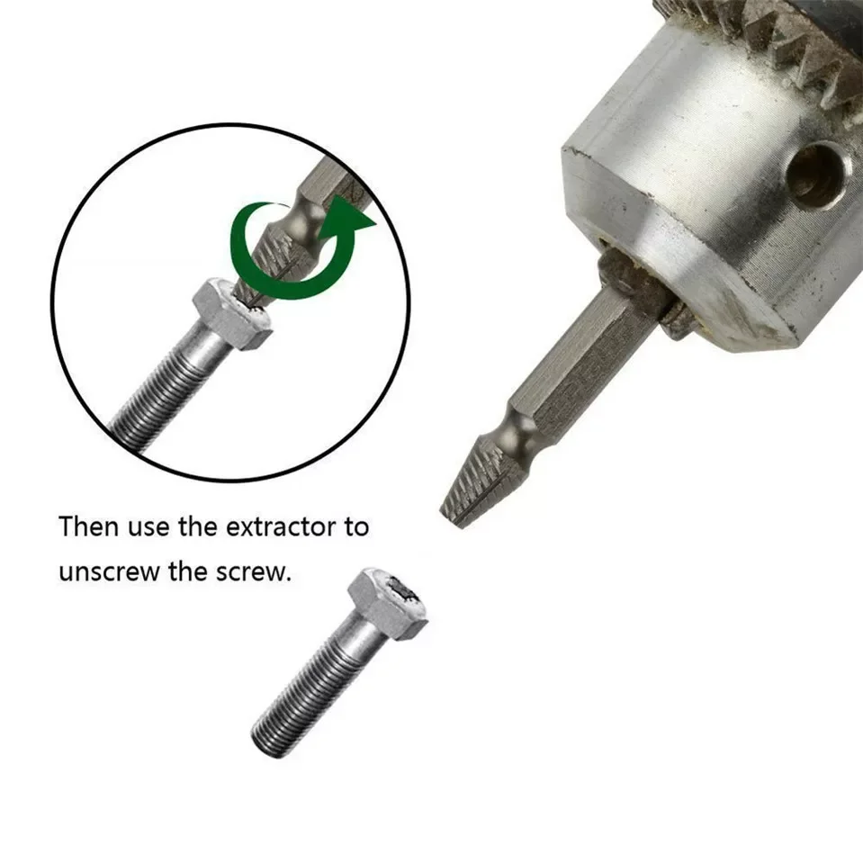 

Automobile accessories 4Pcs/set Damaged Screwdriver Extractor Set Double Side Broken Screw Bolt Stud Remover Puller Center Drill