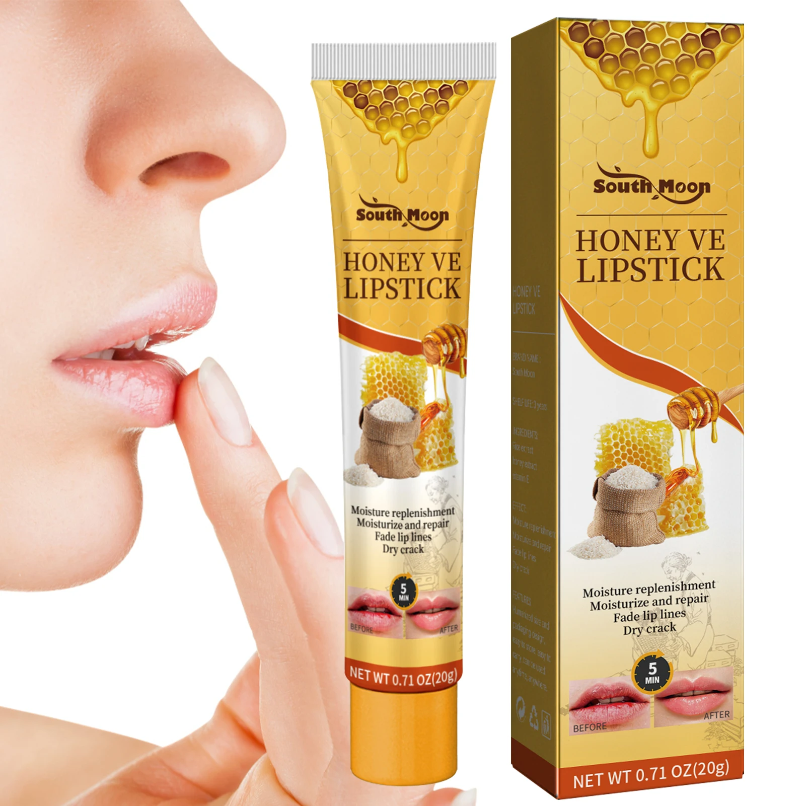 Натуральный оригинальный увлажняющий бальзам для губ с пчелиным воском |