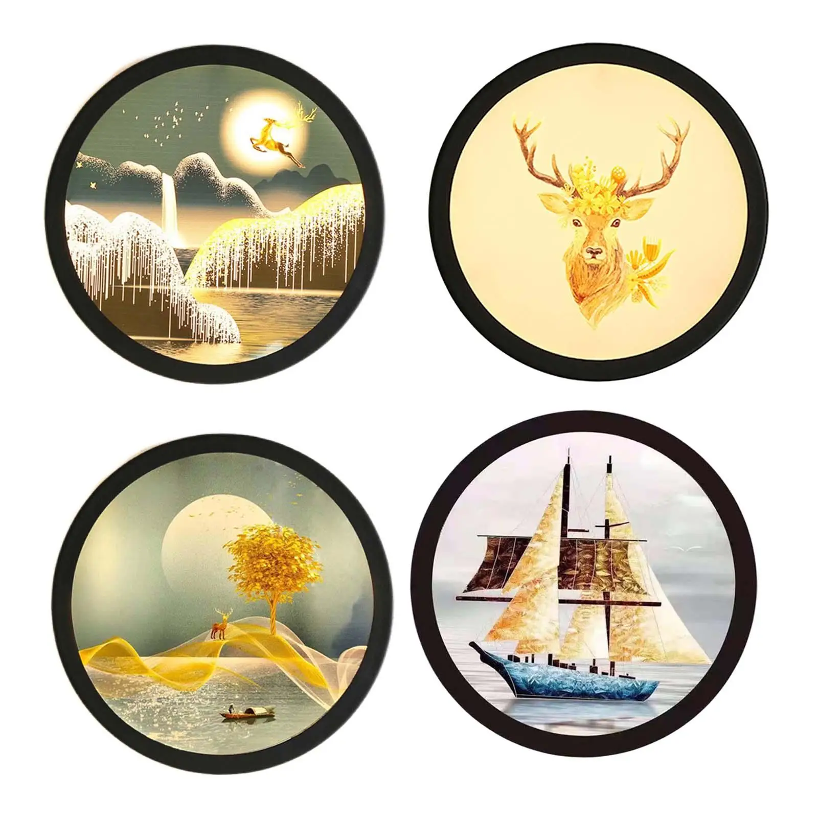 

LED Wall Mounted Lamp Decorative Wall Painting Lamp Round Simple Wall Light Wall Sconce for Hotel Indoor Bedside Hallway Bedroom