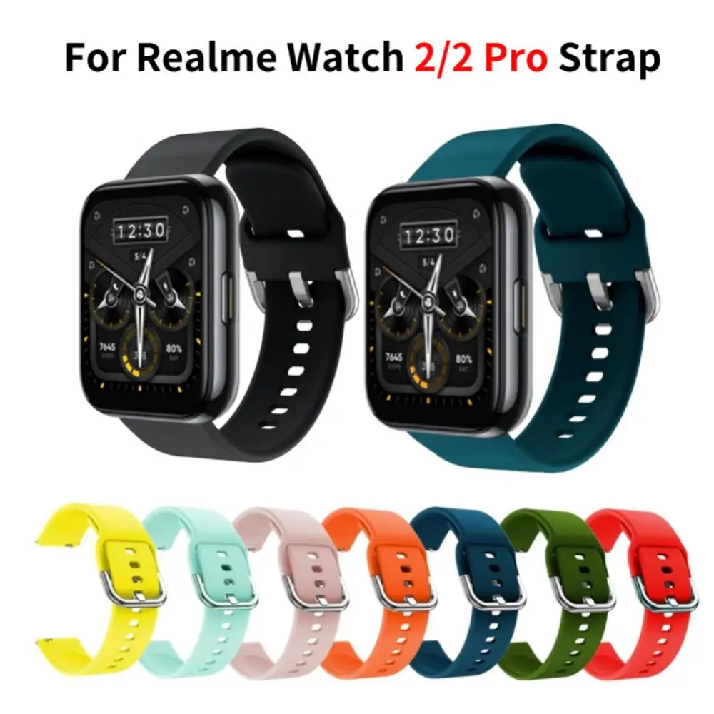 

Neutral Replacement Strap Sport Watchband Wristband Breathable Fashion Silicone Strap For Realme Watch 2 Adjustable Strap
