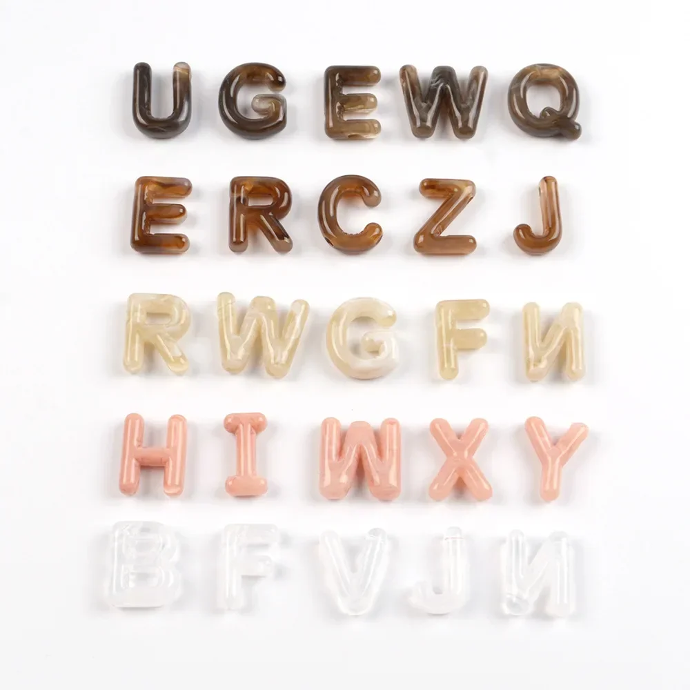 Акриловые перфорированные бусины с английскими буквами для самостоятельного
