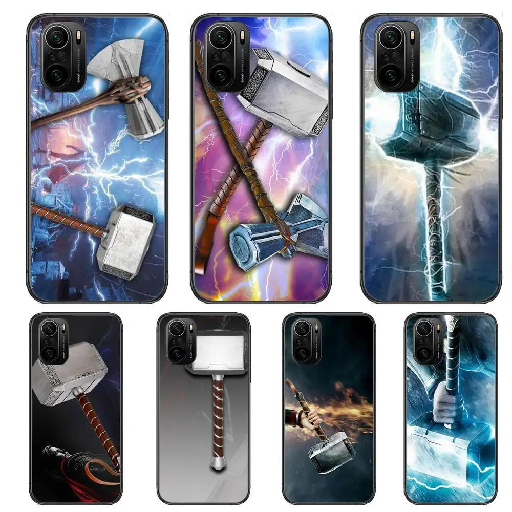 

Marvel Thor's Hammer Phone Case For xiaomi redmi POCO F1 F2 F3 X3 Pro M3 9C 10T Lite NFC Black Cover Silicone Back Prett mi 10 u