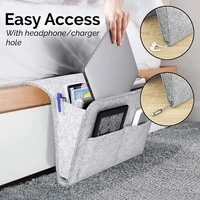 bedside holder phone tablet books storage pouch bed headboard footboard organizer bag felt pocket