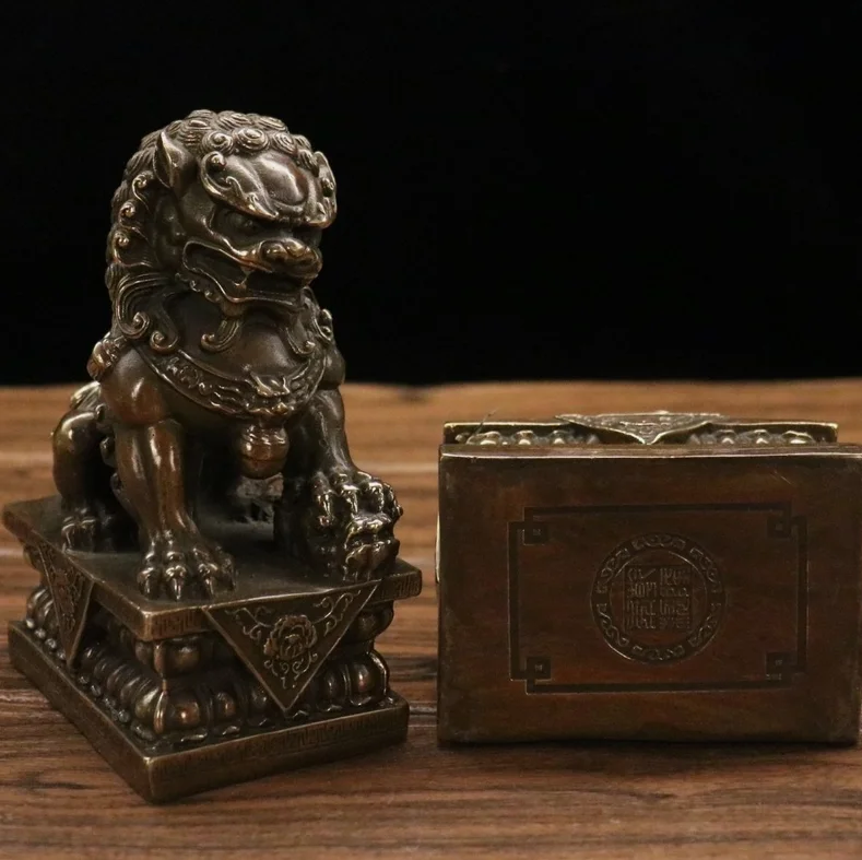 

Антикварный фэншуй, бронза, Guardian Fu Foo Dogs, лев, дверь, статуя Льва, пара львов