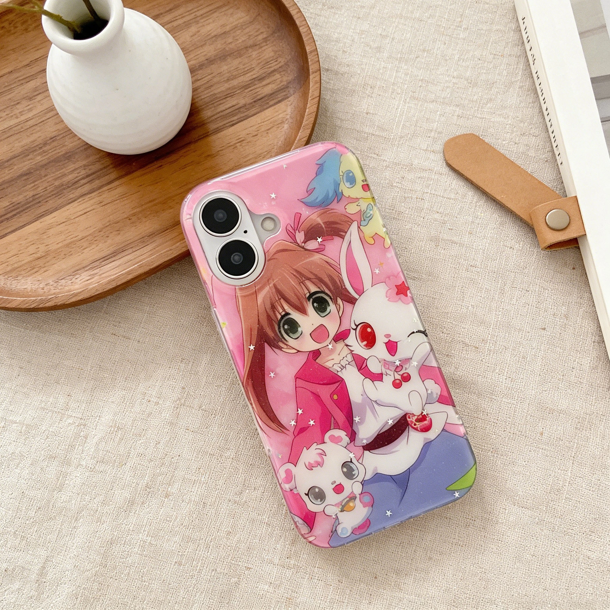 Фото ХИТ ПРОДАЖ: Японский мультяшный чехол с кроликом для iPhone 17, 16e, 16, 15, 14, 13, 12, 11 Pro Max, X, Xs, XR, XS Max, 8, 7, 6, Air, Plus, Feather №4