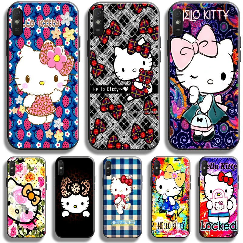 

Cute Cartoon Hello Kitty Case For Xiaomi Redmi 9A 9AT Phone Case For Redmi 9A Silicone Cover TPU Liquid Silicon Carcasa Funda