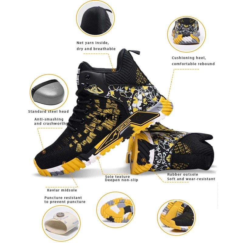 Новые рабочие ботинки MJYTHF защитная обувь со стальным носком Мужская