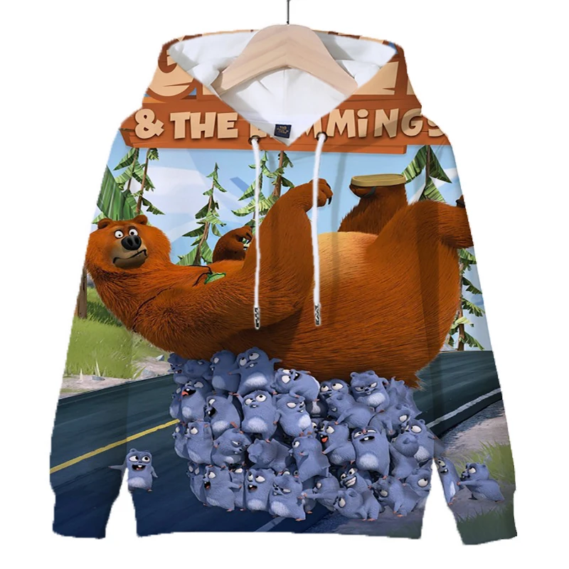 Детские толстовки с капюшоном Гриззи и леминги толстовка забавным мультяшным