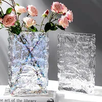 finnish glacier vase nordic simple transparent glass flower hydroponic decoration flower light luxury table flower arrangement