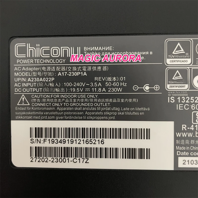 Оригинальный адаптер переменного тока для Chicony 19 5 в 230 А A12-230P1A A230A012L Вт зарядное