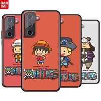 one piece mini luffy for samsung galaxy s22 s21 s20 ultra plus pro s10 s9 s8 s7 4g 5g tpu soft black silicone phone case cover