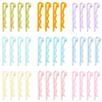 50pcs candy color hair clips blank plastic small hairpins with disc base for diy hair jewelry making kids barrette accessories