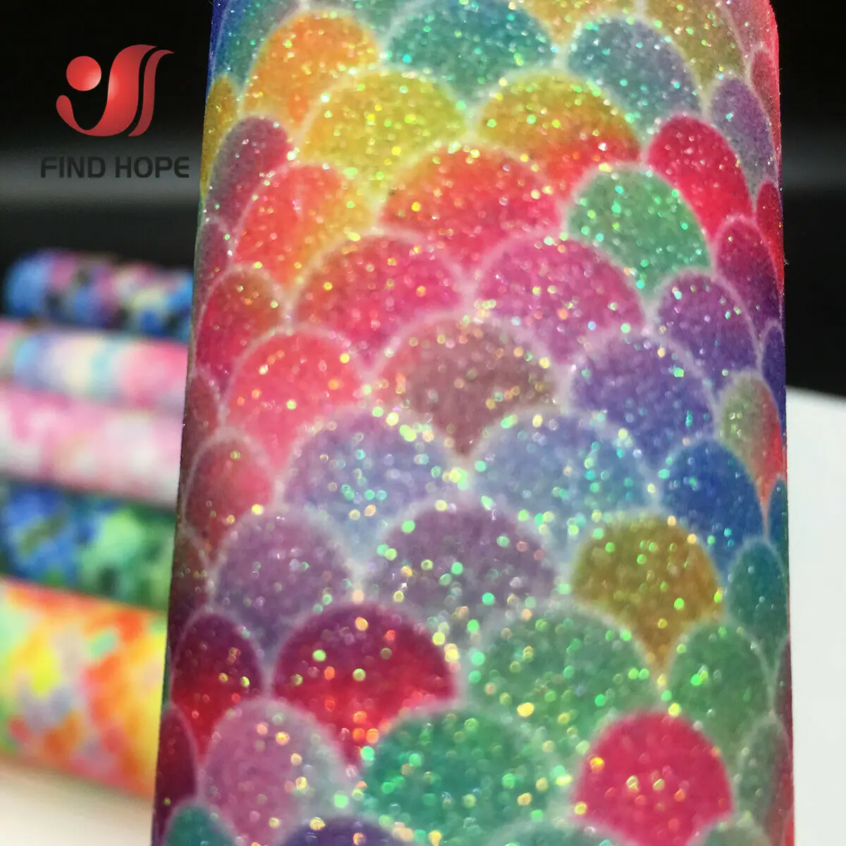 20x120 см Русалка Радуга Радужная Рыбья Чешуя Блестящая Ткань Кожа Виниловый Декор