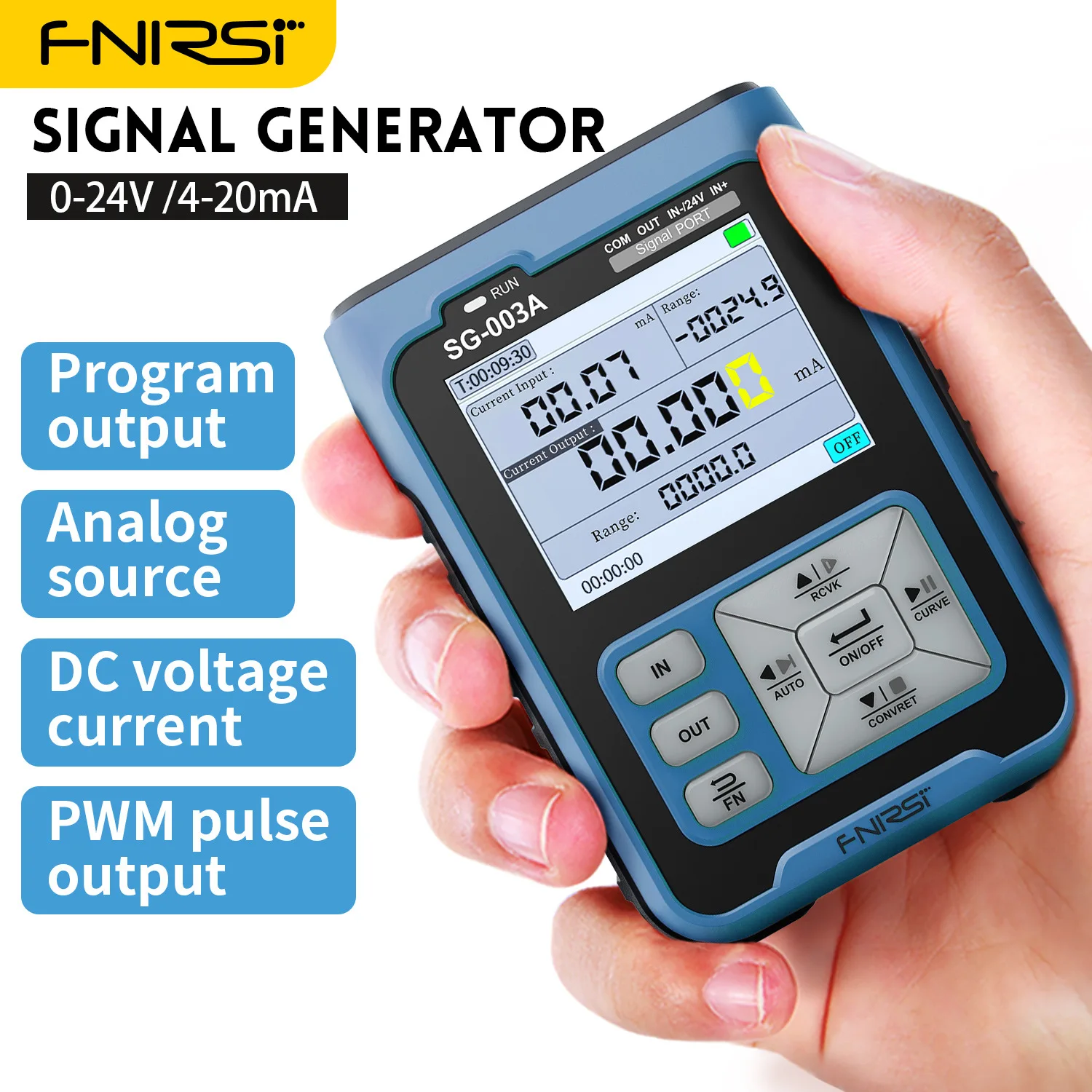 

FNIRSI SG-003A 0-10V Adjustable Current Voltage Simulator 4-20mA Signal Generator Sources transmitter calibrator Transmitte