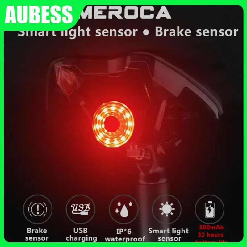 

New MEROCA WR15 Bicycle Taillights Cycling Lamp Intelligent Sensor Brake Lights Usb Road Bike MTB Rechargeable Taillights