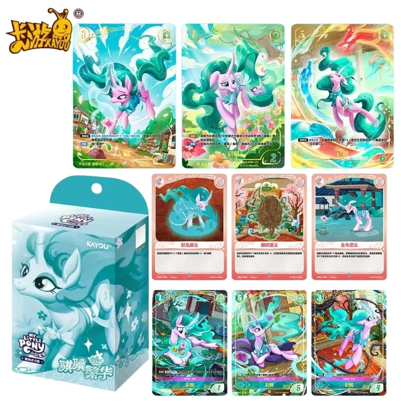 Фото Коллекционные боевые карты KAYOU My Little Pony Qiji Zonghua Preconstructed TCG: Коробка с картами «Кирин-единорог» и «Водная магия» с блестящим фольгированным покрытием №1