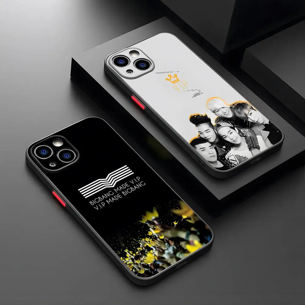B-BIGBANGs Phone Case Matte Translucent For IPhone 15 Pro 16 Max 13 11 12 14 Xs X Xr 7 8 Plus Se Back Cover