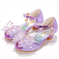 girls party princess shoes sandals children summer bow crystal high heels little girl crystal shoes kids birthday party gift