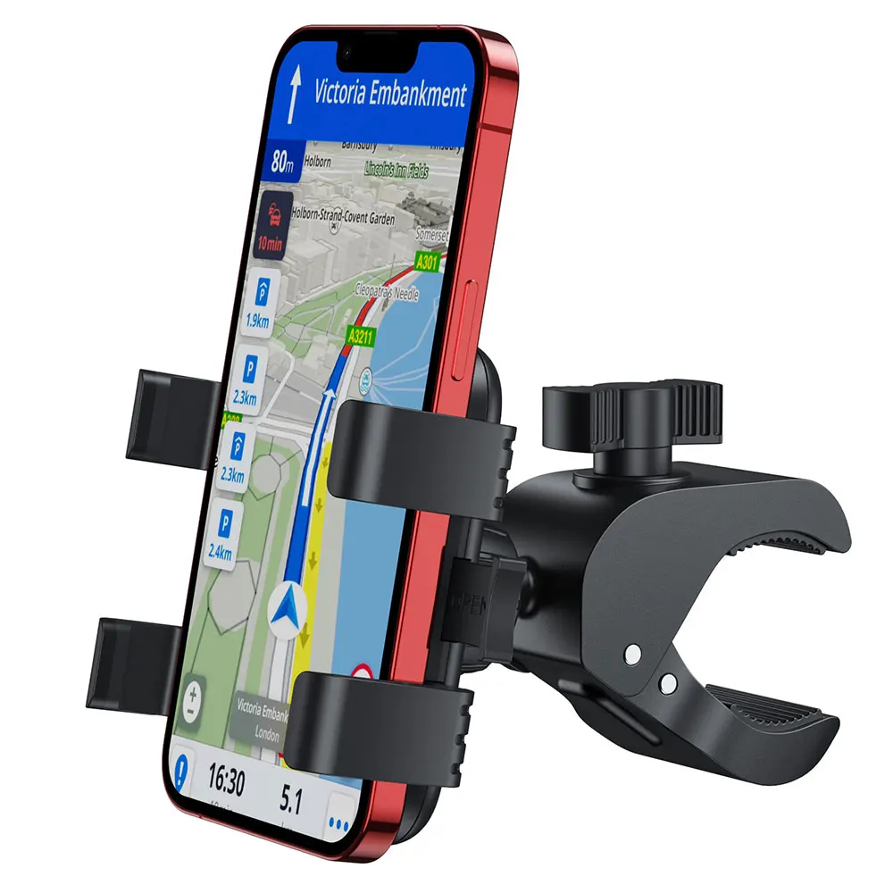 

Moto Bike Phone Mount - 360 Rotating Cell Phone Holder for Bicycle Handlebar for iPhone 12 11 X 8 8S Pro Max Plus Android