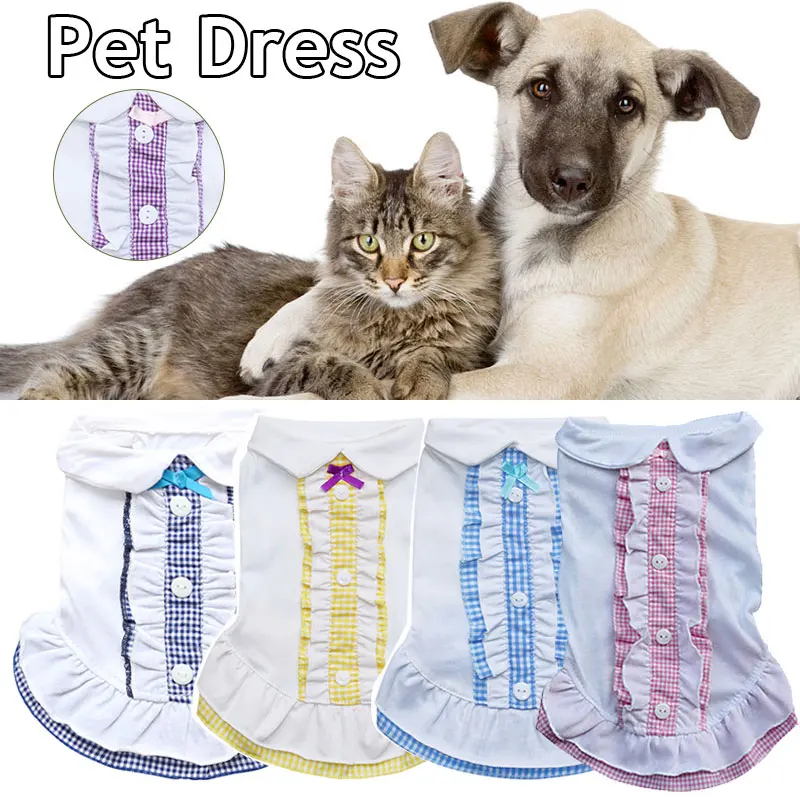 

Одежда для домашних животных на весну и лето, Милая юбка с лацканами в стиле принцессы, женские юбки для маленьких и средних собак, товары дл...