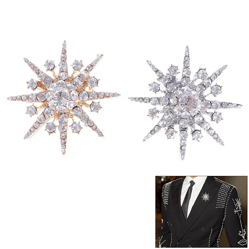 

Wedding Silver Snowflake Diamante Brooch Rhinestone Crystal Broach Pin Xmas Gift