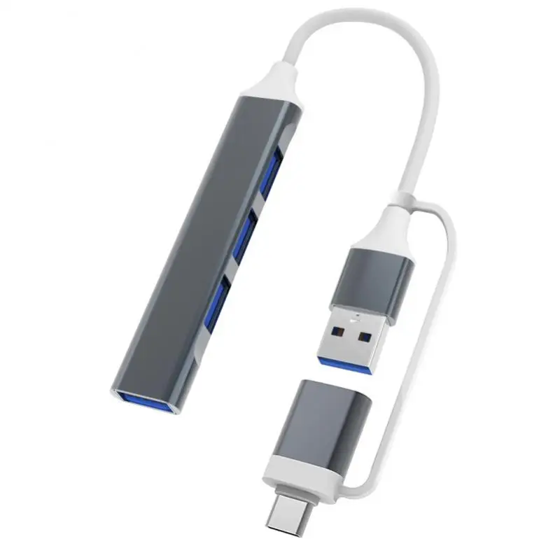 

Type C + USB HUB Dock 3.0 USB 3.0 2.0 Hub 4 Ports Multi Splitter Adapter OTG For Lenovo HUAWEI Xiaomi Macbook Aluminum Alloy