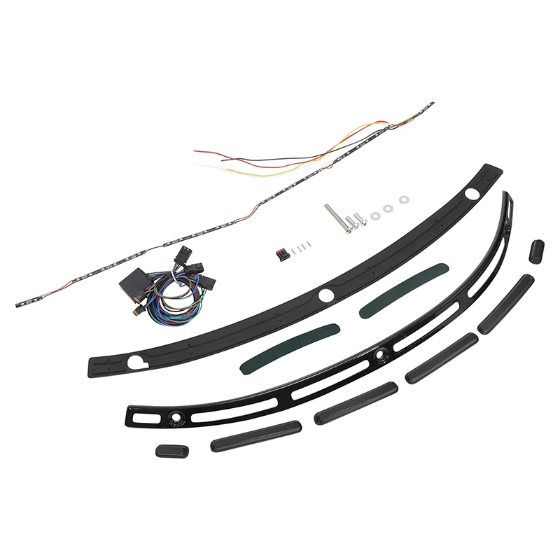 Мотоциклетная черная/хромированная отделка ветрового стекла с