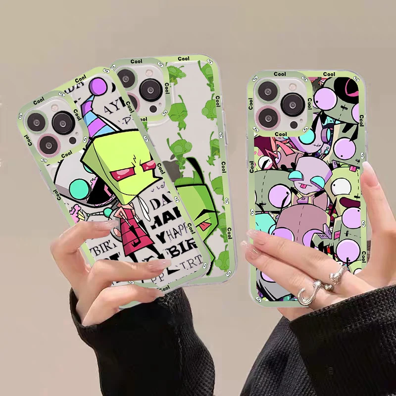 

invader zim Phone Case For iPhone 14 13 12 11 Pro Max Mini X Xs XR 6 7 8 Plus SE 2020 Transparent Case