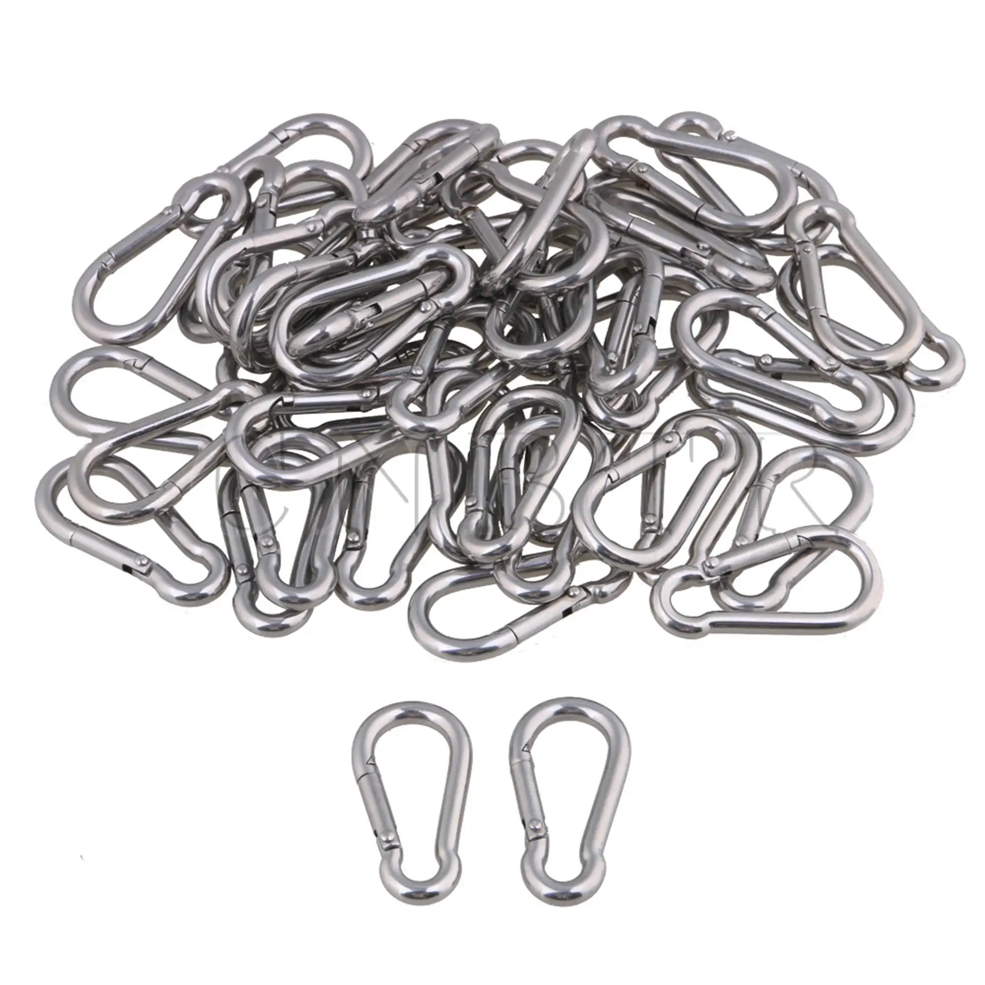 

CNBTR 50 x Spring Snap Quick Link Lock Carabiner Stainless M4 40mm