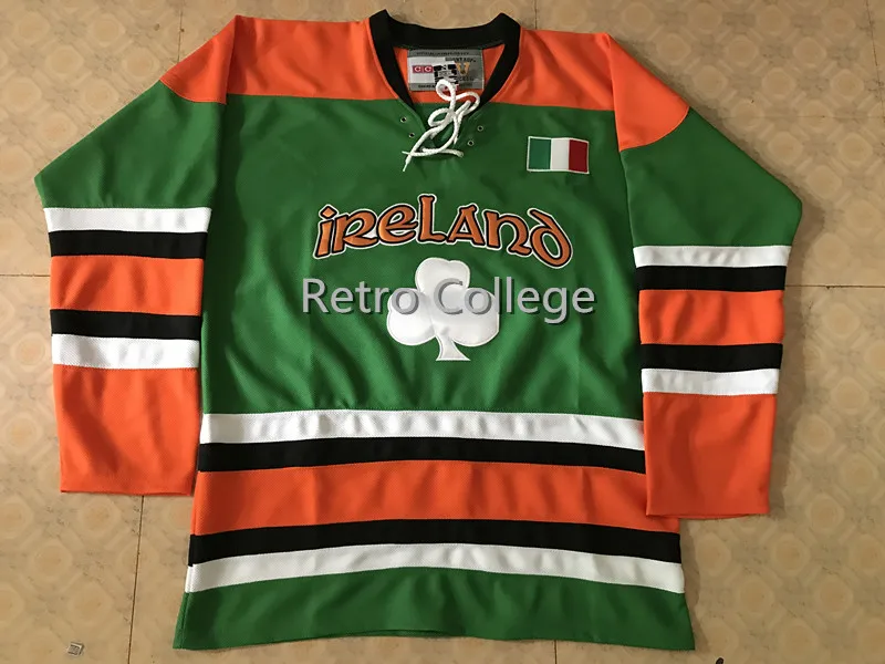 

IRELAND LUCKY HOCKEY JERSEY LUCK OF IRISH Hockey Jerseys Embroidery Stitched any number and name