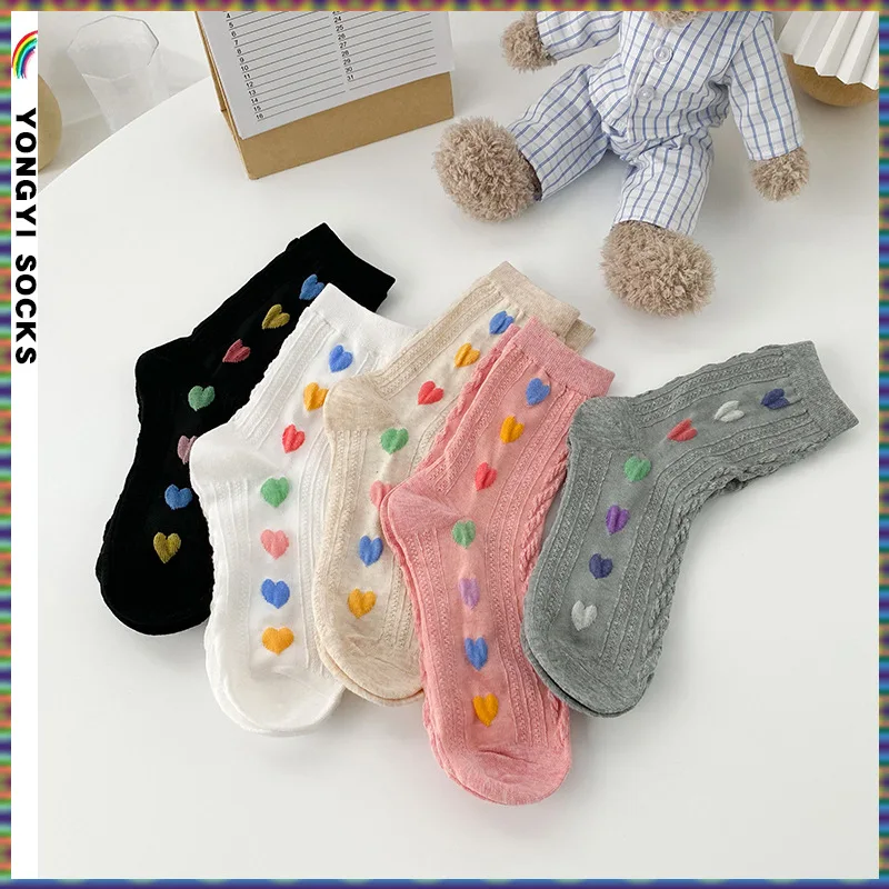 

Love socks female spring and summer thin Japanese department lovely simple stockings Korean academy wind hose