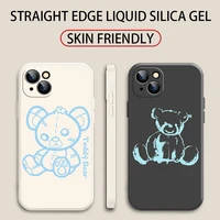 painted cartoon bear fashion new phone cases for iphone 13 12 11 mini pro x xs xr max 8 7 6s 6 plus silicon tpu soft cover funda