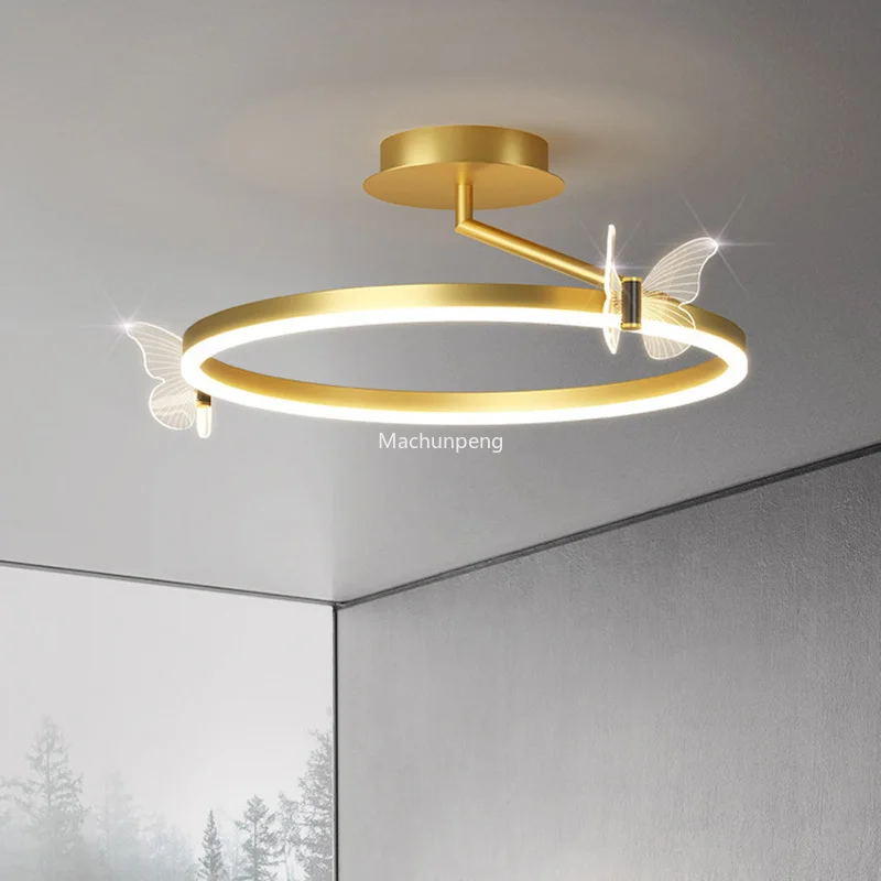 

Роскошный скандинавский светильник для спальни, теплый Романтический креативный потолок в виде бабочки, современный светодиодный светильник Techo, украшение для дома