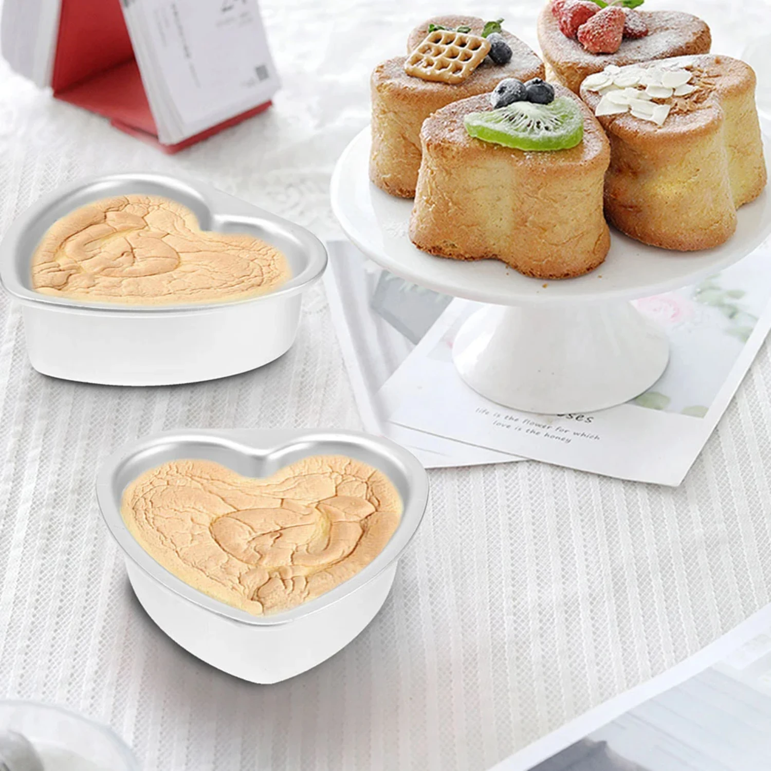 2 шт. форма для торта в форме сердца сковорода глубокой выпечки мини-формы духовки