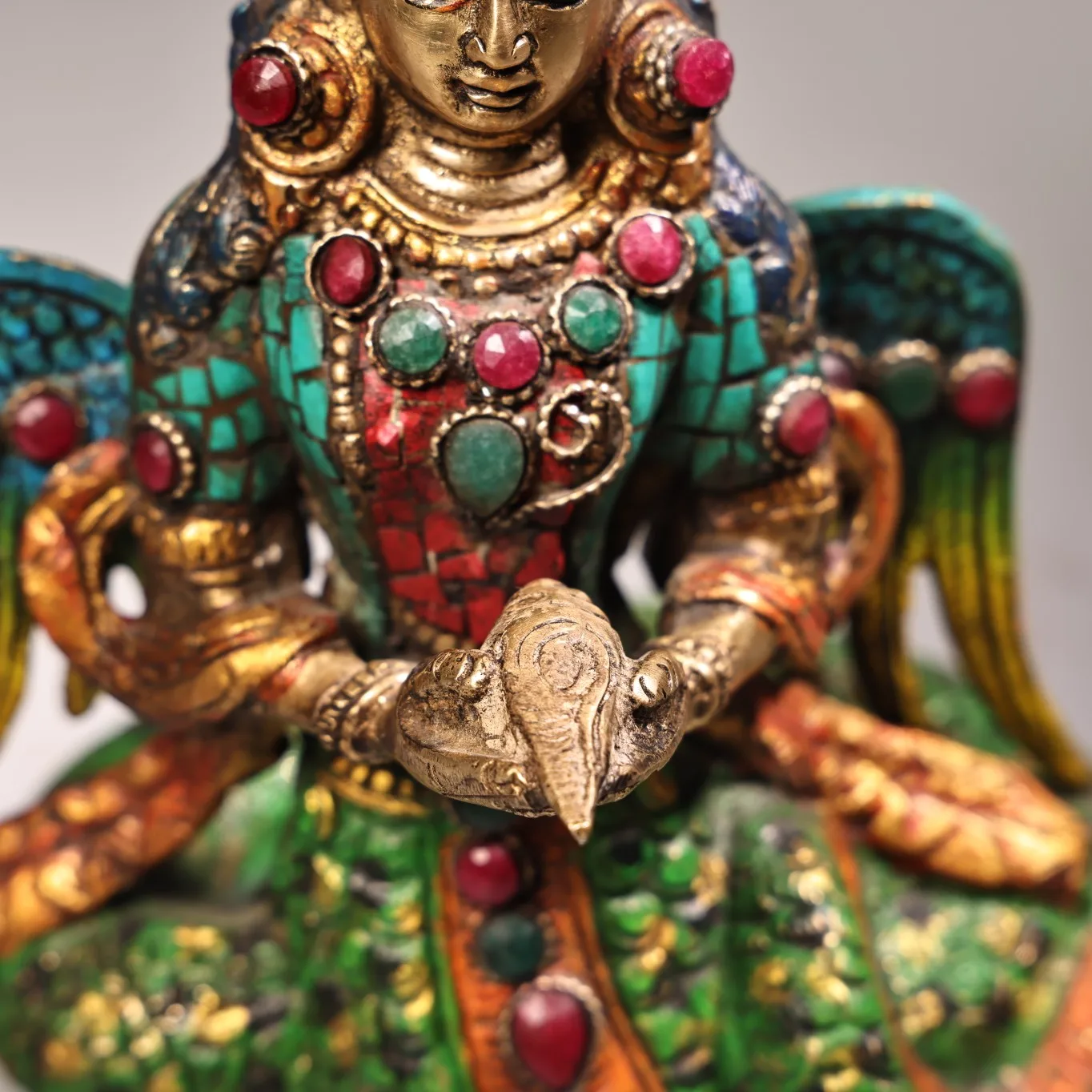 9-дюймовая коллекция тибетского храма старый бронзовый контур в золоте мозаика