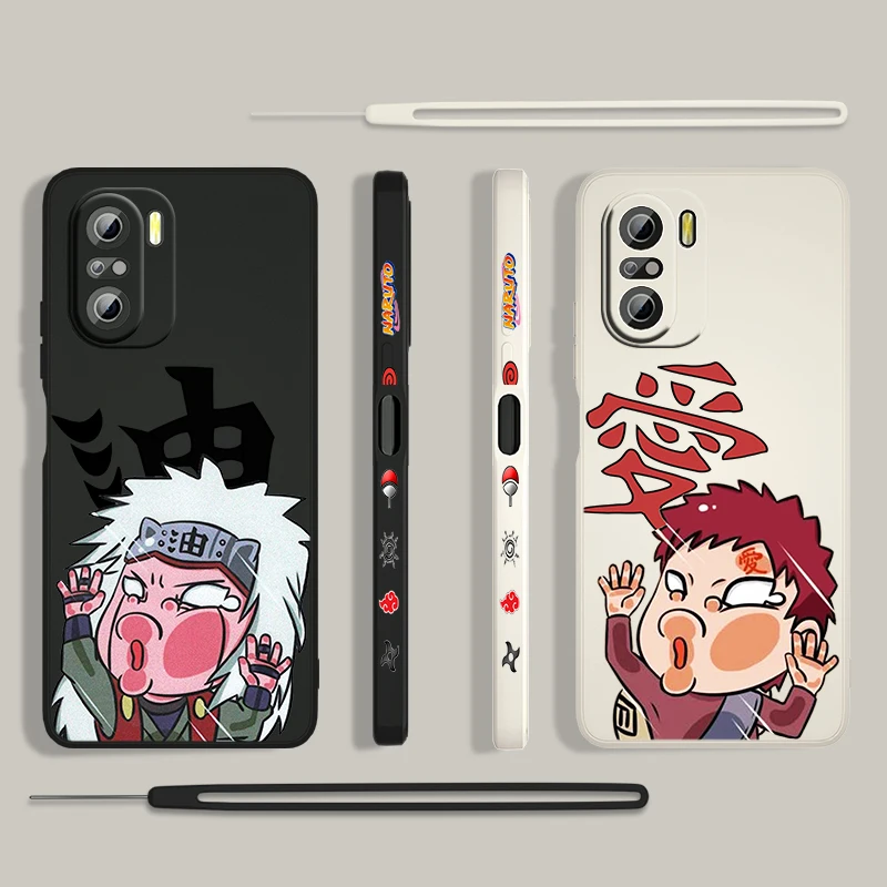 

Cute Anime NARUTO Boys For Xiaomi Redmi K50 Gaming 10X 9 9A 9T 9AT 8 8A 7 6A 5A 4X Pro 4G 5G Liquid Left Rope Phone Case Cover