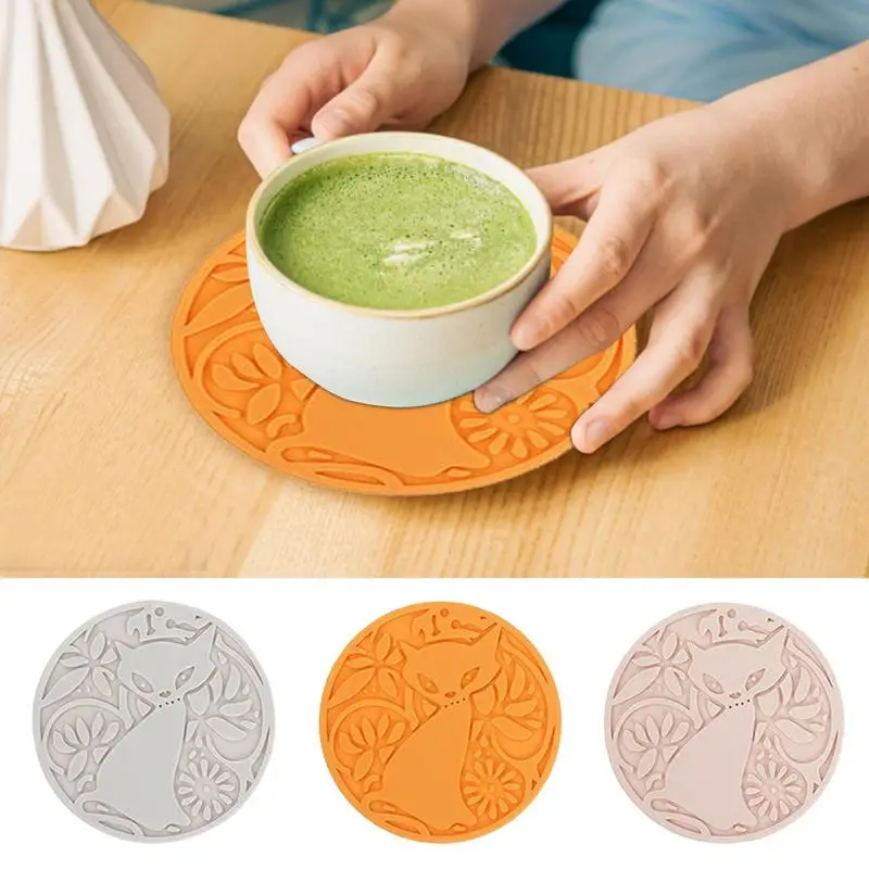 

Silicone Coaster Cup Coaster Non Slip Insulation Pad Cup Mat Hot Drink Holder Multifunctional Water Cup Tea Placemat Home Use