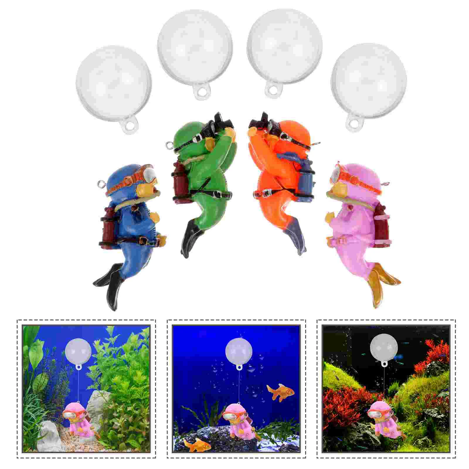 4 шт. аквариум Goblincore декор комнаты смола мультфильм дайвер украшения