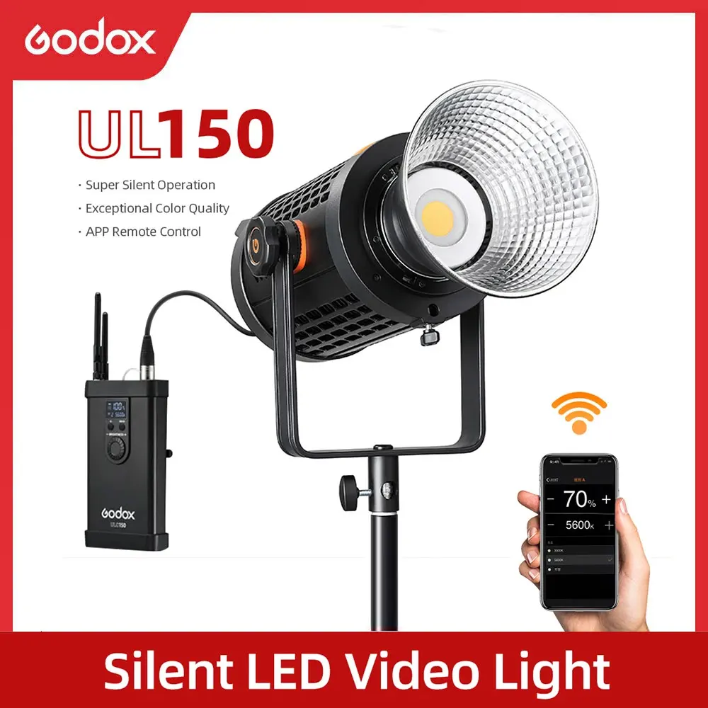 

Godox UL150 UL-150 LED Video Light 150W Silent Fill Lamp Photo Studio Photographic Led Light with Remote Control and App Support