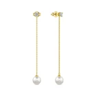 Золотые серьги c жемчугом, 585 пробы,  MIUZ Diamonds (Московский ювелирный завод)