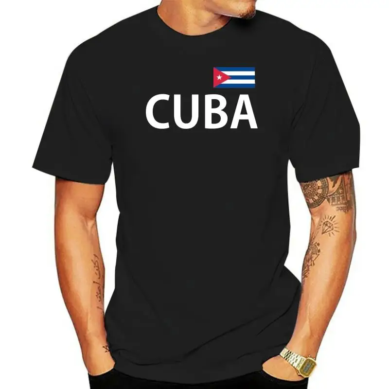 

Cuba T-Shirt - Black White with Flag - S to 3XL - Republic Cuba Habana