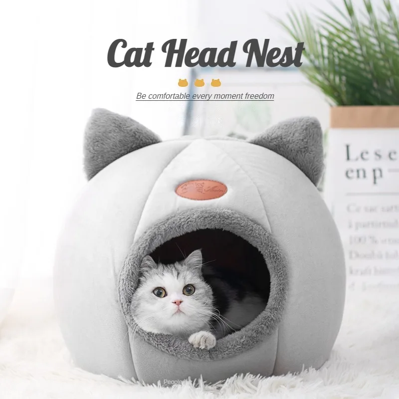 

New Deep Sleep Comfort In Winter Cat Bed Iittle Mat Basket Small Dog House Products Pets Tent Cozy Cave Nest Indoor Cama Gato