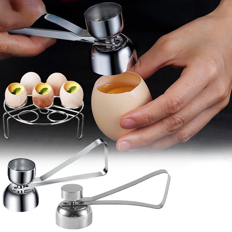 

Metal Egg Scissors Eggshell Opener Eggshell Cutter Double Head Egg Topper Shell Opener Boiled Raw Egg Creative Kitchen Tool