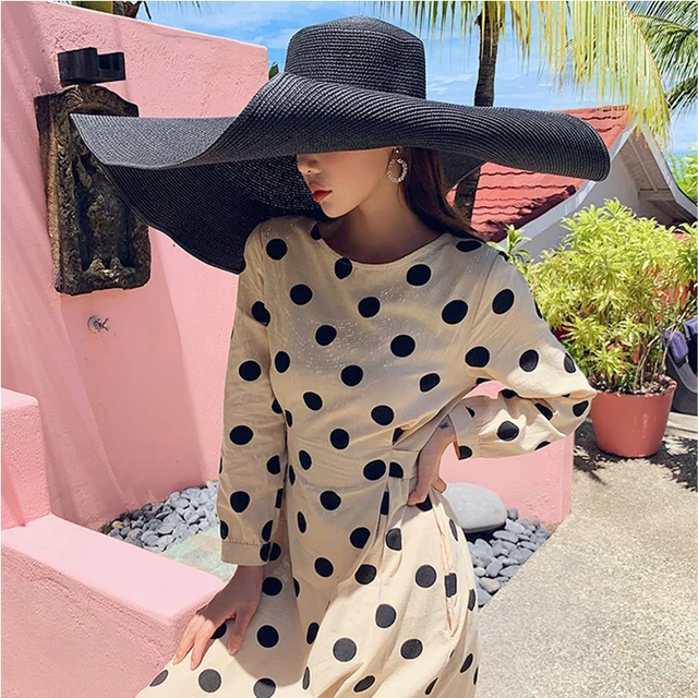 70cm Oversized Wide Brim Sun Hat Travel Large UV Protection Beach Straw Hats Women's Summer Floppy Foldable Chapeaux Wholesale 3