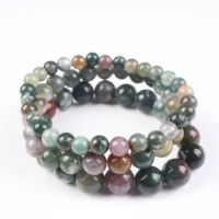 natural indian agate bracelet fit for women men casual sport accessories 4 6 8 10 12mm onyx hand string for kids gift supplies